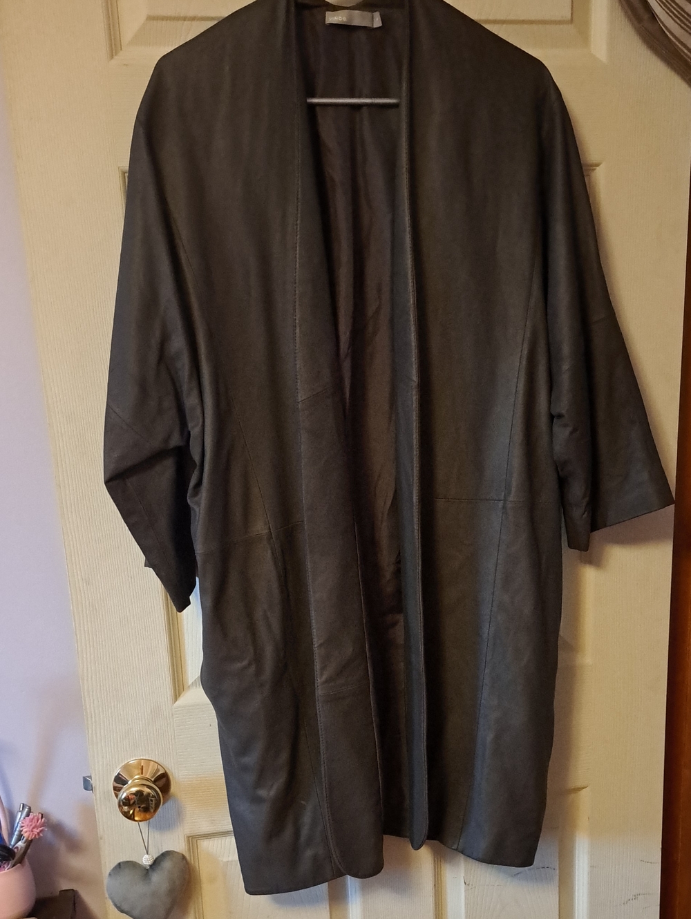Vince Dark Grey Open-Front Trench Coat